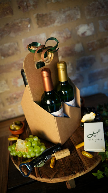 Geschenkverpakking 4x | 37cl Wijnflesjes D'Hunes